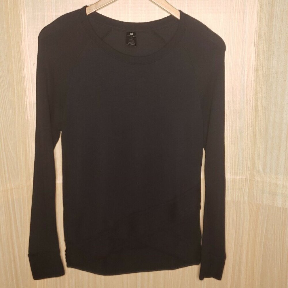 Active Life Womens Black Soft Crew Neck Top Medium